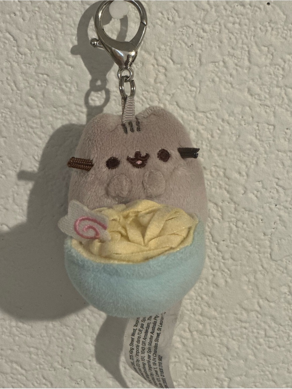 Pusheen ramen noodle keychain